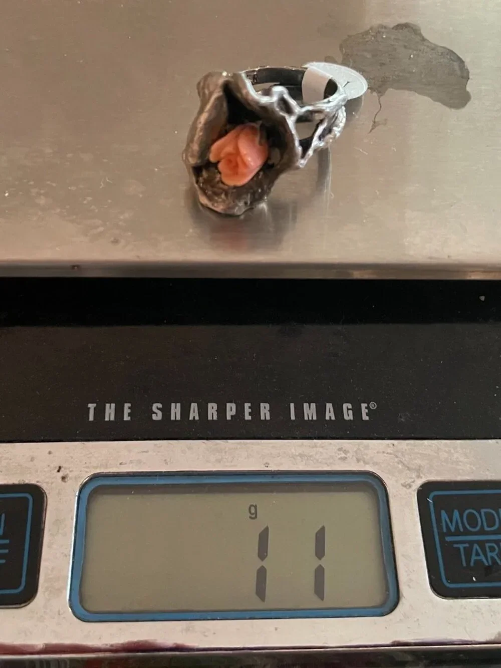 Vintage Sterling Silver Ring Abstract Handmade Statement Rose Free Form Size 6